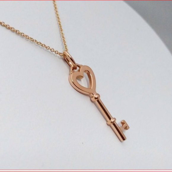 Tiffany & Co Heart Key 18K Rose Gold Necklace - Picture 2 of 4